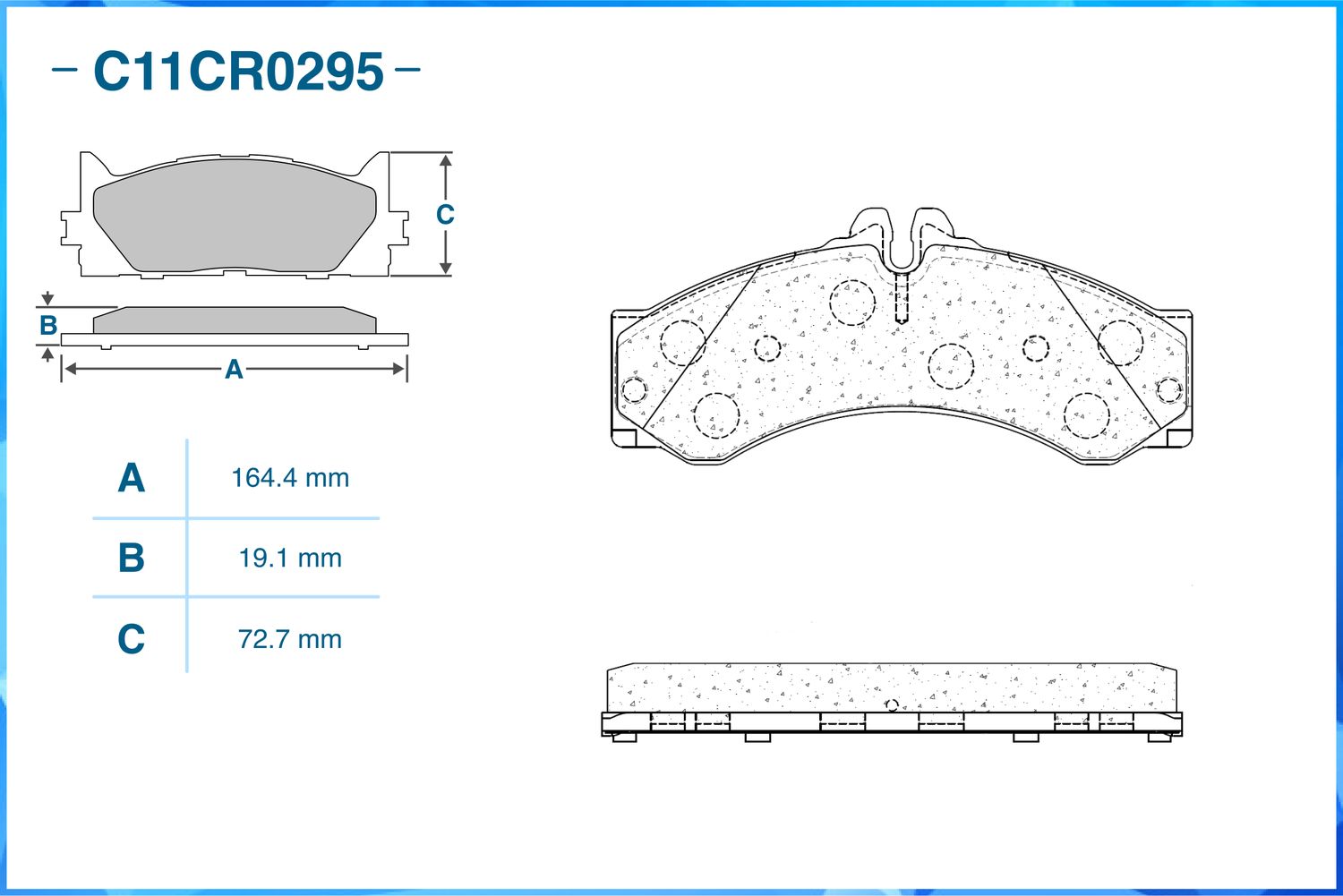 Колодки тормозные передние (Low Metallic) (Cworks). Артикул C11CR0295