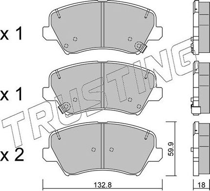 Тормозные колодки Trusting. Артикул 960.0