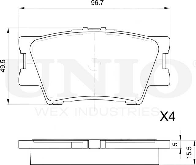Колодки тормозные дисковые, комплект (Unio). Артикул BRP-20387