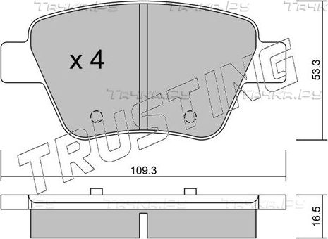Тормозные колодки Trusting задние для Volkswagen Touran II 2010-2015. Артикул 906.0