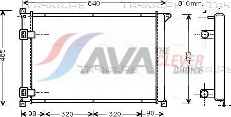 Радиатор охлаждения двигателя AVA. Артикул RTA2257