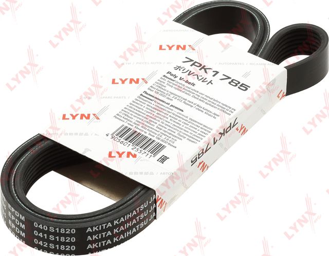 Приводной ремень поликлиновой LYNXauto для Honda Accord VII 2004-2008. Артикул 7PK1785