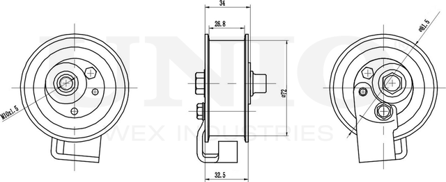 Ролик зубчатого ремня ГРМ натяжной (Unio). Артикул TNS-10211