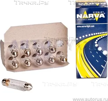 Лампа 12V C10W 10W NARVA Standard (упаковка 10 шт.) картон 17314. Артикул 17314