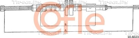 Трос ручника (тросик ручного тормоза) Cofle. Артикул 92.10.6023