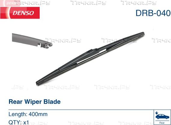 Щетка стеклоочистителя (дворник) Denso задняя для Toyota Estima II 2000-2006. Артикул DRB-040