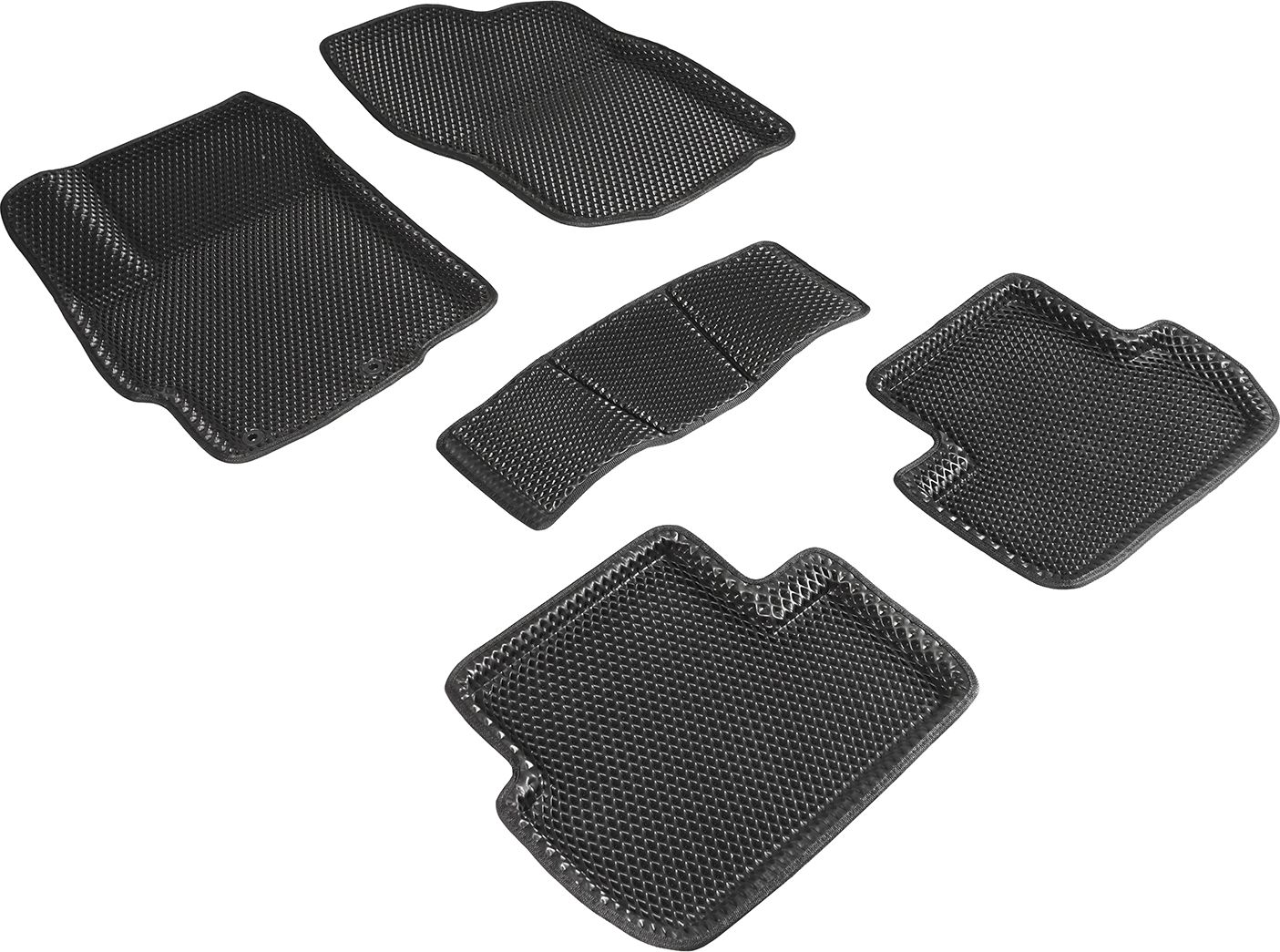 Коврики Seintex 3D EVA Ромб для салона Mitsubishi Lancer 10 2007-2017 ЧЕРНЫЕ. Артикул 95324