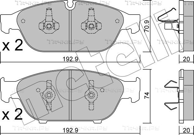 Тормозные колодки Metelli передние для Audi A7 I (4G) 2010-2018. Артикул 22-0953-0