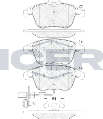 Тормозные колодки Icer передние для Audi A4 IV (B8) 2007-2015. Артикул 181864