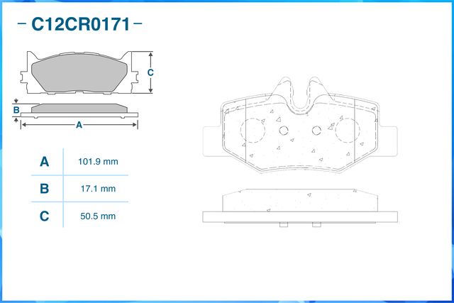 Колодки тормозные задние (Low Metallic) (Cworks). Артикул C12CR0171