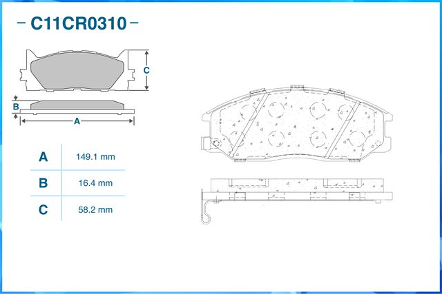 Колодки тормозные передние (Cworks). Артикул C11CR0310