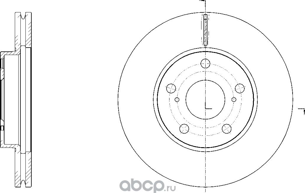 Диск тормозной вентилируемый (G-Brake). Артикул GR21600