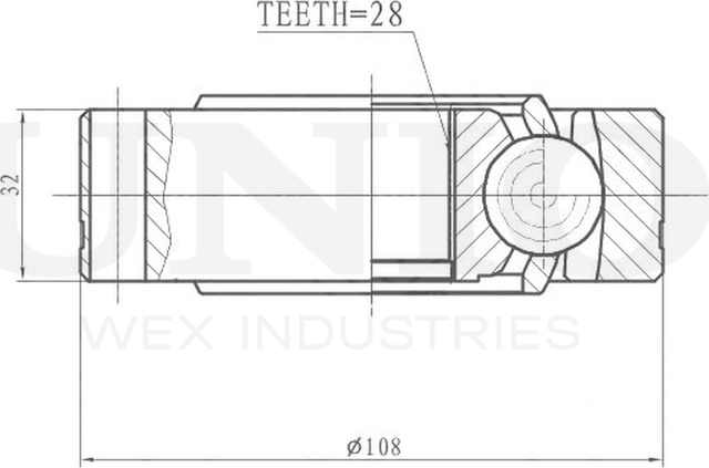 ШРУС внутренний (Unio). Артикул CVJ-30146