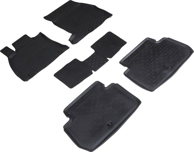 Коврики резиновые Seintex с высоким бортиком для салона Kia Stinger 2018-2026. Артикул 89386