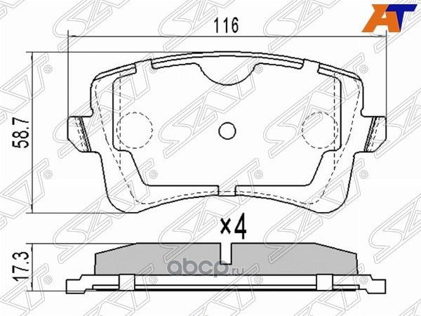 Колодки тормозные RR AUDI Q5 17-A4 07-A5S5 07- (SAT). Артикул ST8K0698451C