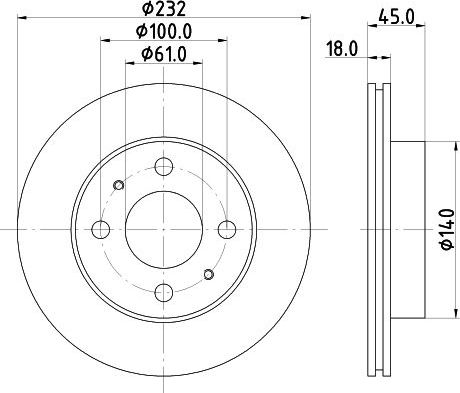 Тормозной диск Mintex передний для Nissan Almera N15 1995-1997. Артикул MDC1041