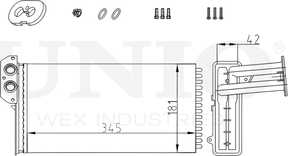 Радиатор отопителя (Unio). Артикул RAD-20042