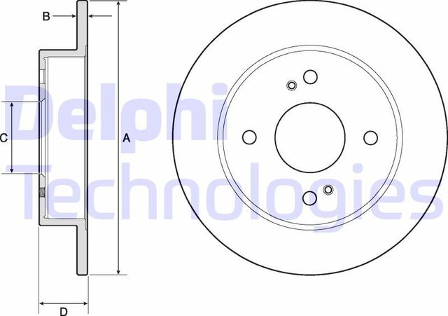 Тормозной диск Delphi задний для Nissan Primera P10 1990-1998. Артикул BG2634