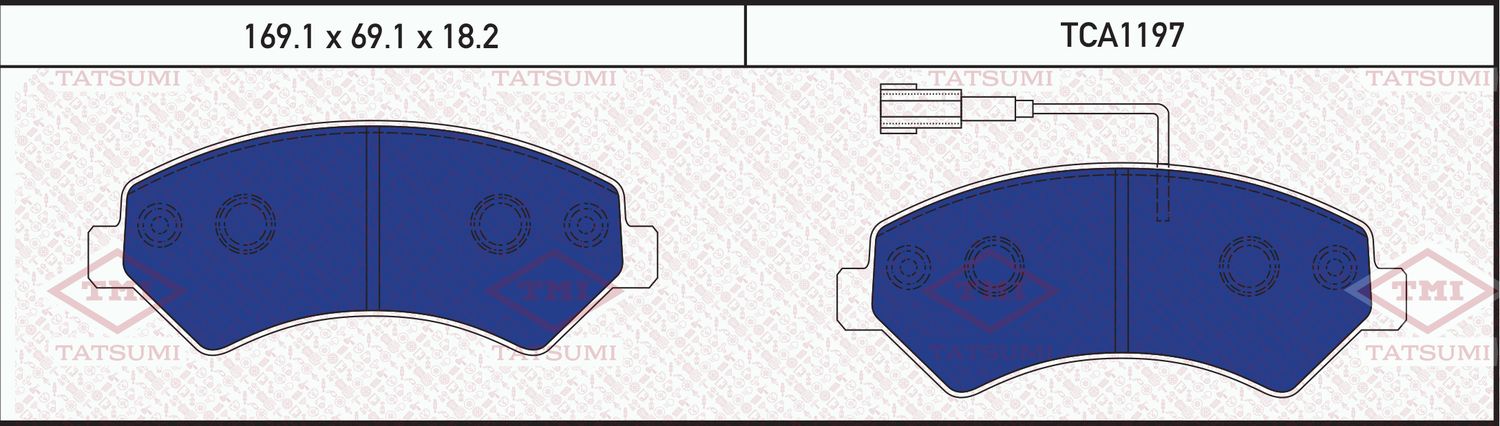 Колодки тормозные PSA/FIAT JUMPER/BOXER/DUCATO 06- перед. (Tatsumi). Артикул TCA1197