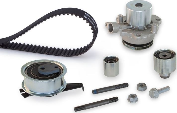 Помпа (водяной насос) с комплектом ремня ГРМ Gates PowerGrip® для Audi A4 IV (B8) 2007-2015. Артикул KP15678XS