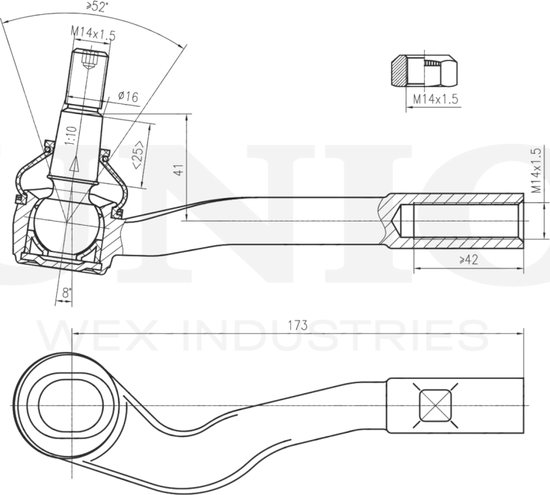 Наконечник рулевой тяги (Unio). Артикул SSP-10077