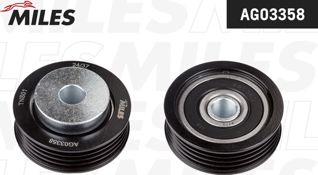 Натяжной ролик (натяжитель) приводного поликлинового ремня Miles. Артикул AG03358