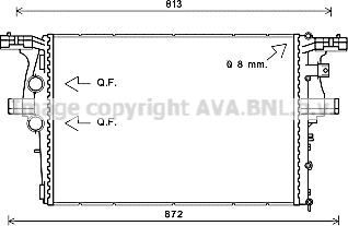 Радиатор охлаждения двигателя AVA. Артикул IV2126