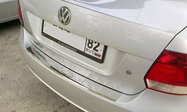 Накладка Ладья на бампер для VW Polo 2009-2020. Артикул 015.58.23