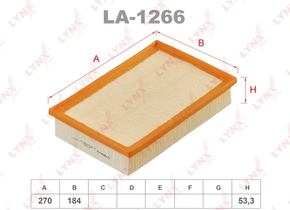 Фильтр воздушный (Lynxauto). Артикул LA1266