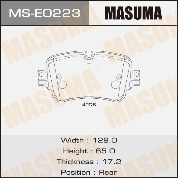 Тормозные колодки Masuma. Артикул MS-E0223