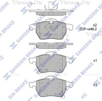 Тормозные колодки Sangsin Hi-Q передние для Saab 900 II 1993-1998. Артикул SP1757