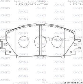 Тормозные колодки Advics передние для Great Wall Voleex C30 2014-2014. Артикул A1N155