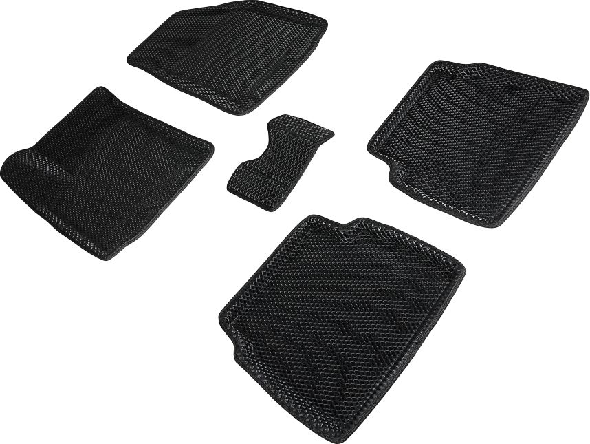 Коврики Seintex 3D EVA Ромб для салона Chevrolet Aveo I 2003-2011 ЧЕРНЫЕ. Артикул 95275