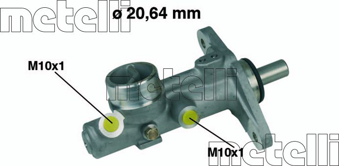 Тормозной цилиндр главный Metelli (алюминий). Артикул 05-0210