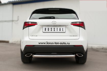 Защита RusStal заднего бампера d63 (дуга) для Lexus NX 200t F Sport 2015-2024. Артикул LNXZ-002142