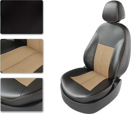 Чехлы CarFashion Classic на сидения для Mazda CX-5 II 2017-2024, цвет Черный/Бежевый/Бежевый. Артикул 250718060101