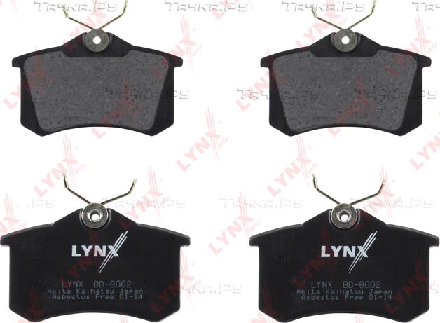 Тормозные колодки LYNXauto задние для Citroen C2 2005-2009. Артикул BD-8002