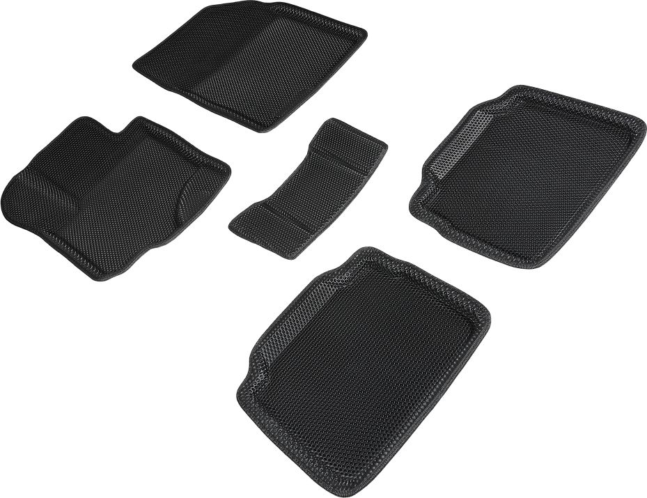 Коврики Seintex 3D EVA Соты для салона Suzuki SX4 II 2013-2026 ЧЕРНЫЕ. Артикул 95445