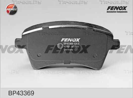 Тормозные колодки Fenox передние для Renault Kangoo II 2008-2026. Артикул BP43369