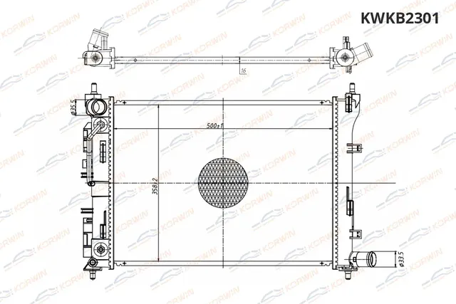 Радиатор охлаждения Hyundai Solaris Kia Rio 1 4 1 6 17 AT гар 2 года) паяный (Korwin). Артикул KWKB2301