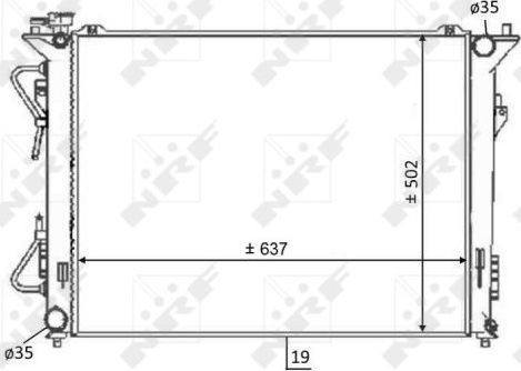 Радиатор охлаждения двигателя NRF (алюминий). Артикул 59064