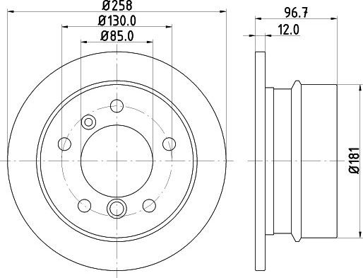 Тормозной диск Mintex задний для PUCH G-modell W461 1991-2001. Артикул MDC1074