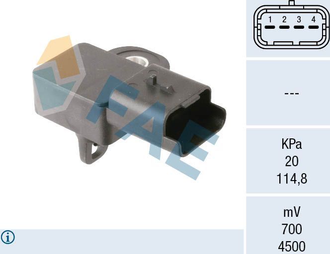Датчик абсолютного давления (ДАД, MAP) FAE. Артикул 15267