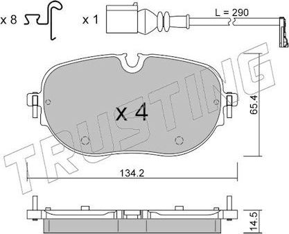 Тормозные колодки Trusting для Volkswagen ID.3 I 2019-2026. Артикул 1318.0