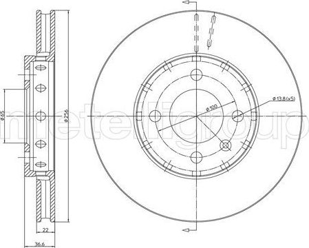 Тормозной диск Trusting передний для SEAT Mii 2011-2019. Артикул DF1549