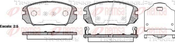 Тормозные колодки Remsa передние для Hyundai Sonata V (NF) 2005-2010. Артикул 1204.02