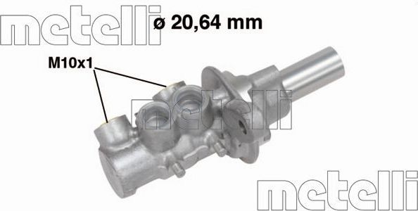 Тормозной цилиндр главный Metelli (алюминий) для Citroen C1 I 2005-2014. Артикул 05-0691