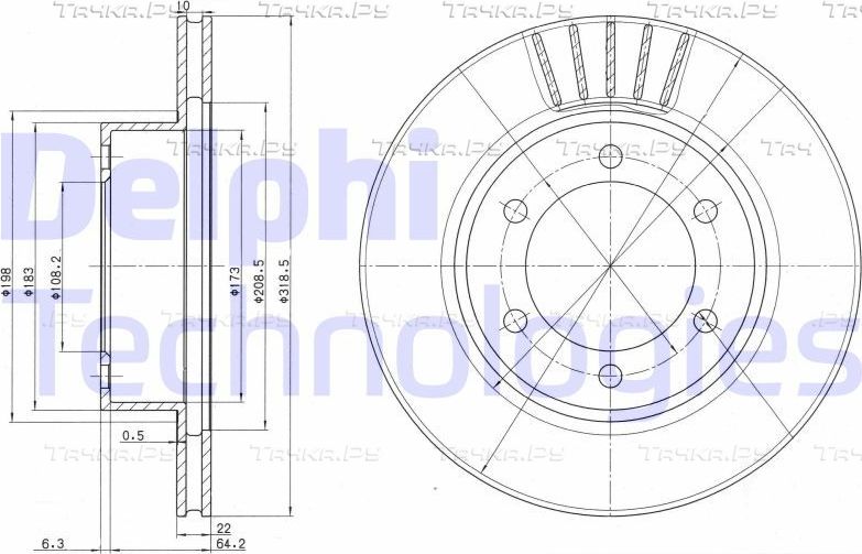 Тормозной диск Delphi. Артикул BG3535