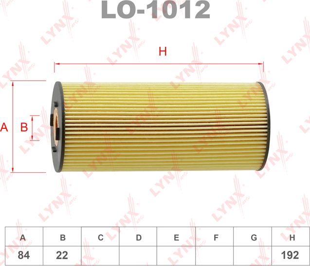 Масляный фильтр LYNXauto. Артикул LO-1012