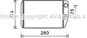 Радиатор отопителя (печки) AVA передний для Citroen Jumper II 2006-2026. Артикул FT6410